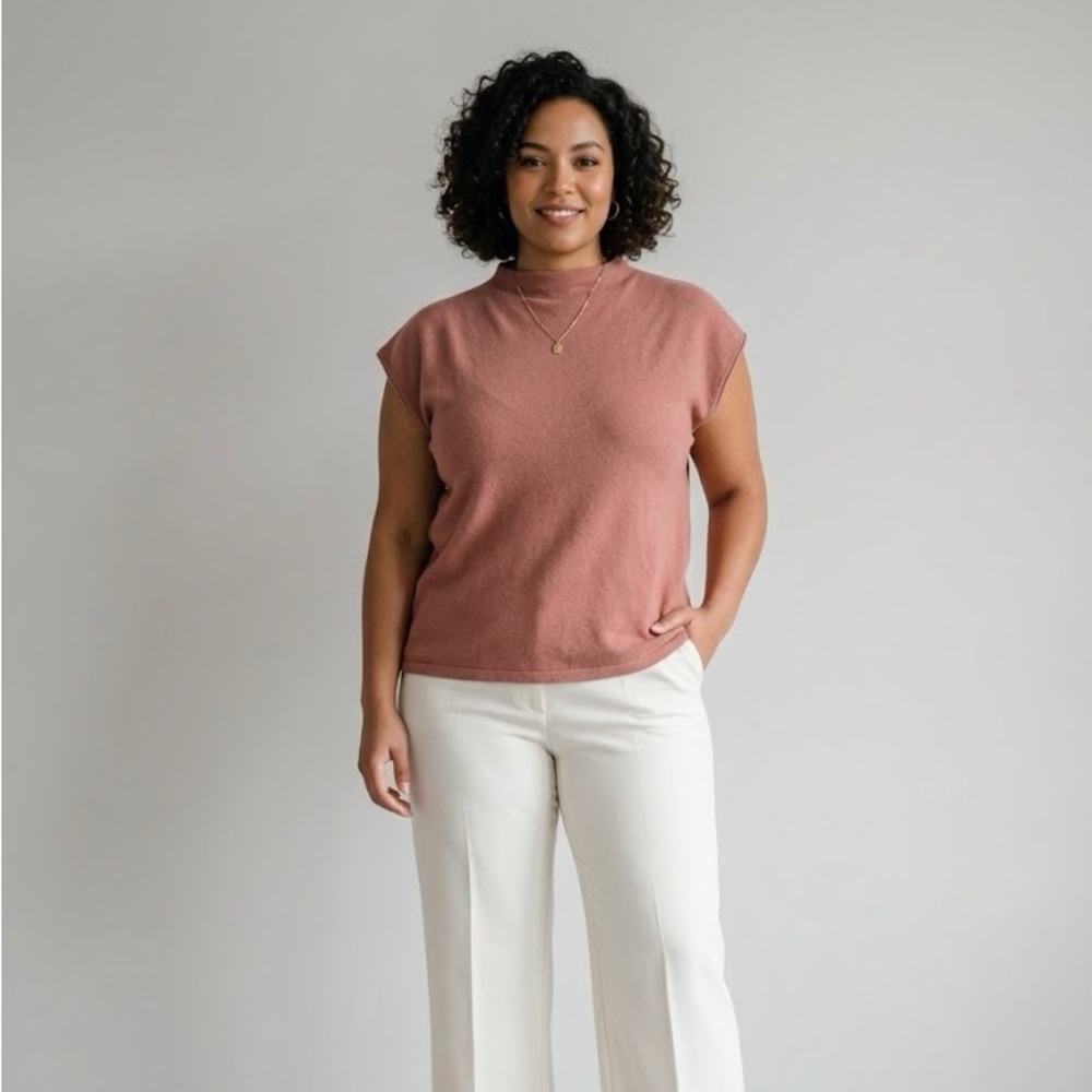 Vila Milano Soft Knit Cap-Sleeve Top | Size XL